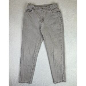 Vintage Lee Riveted Tapered Jeans Womens 16 Gray Light Wash High Rise Denim
